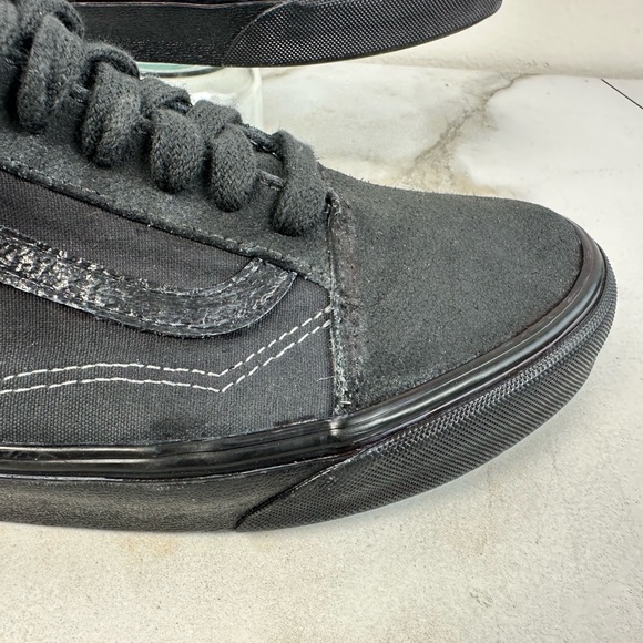 Vans Men's Old Skool Low All Black Canvas Sneakers Skate Tennis Shoes, 11 - Picture 11 of 16